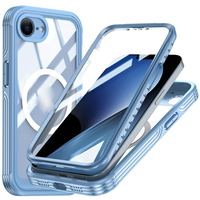 Étui de téléphone portable en verre trempé 9H de haute qualité pour iPhone 16 Plus 15 Pro Max Transparent 360 couverture de charge magnétique