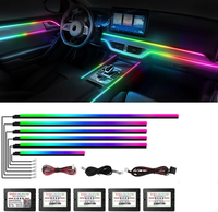 Kit Lampu Ambient Dinamis Mobil LED RGB Dual Zone 18/1 Baru, Dekorasi Interior, Aplikasi Lampu Latar Strip Akrilik