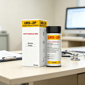 Bandelettes <span class=keywords><strong>de</strong></span> <span class=keywords><strong>test</strong></span> urinaire URS-2P 2 paramètres : Glucose et Protéines – Réactifs d'analyse urinaire pour usage domestique et clinique, <span class=keywords><strong>test</strong></span> du diabète et des reins - Product Image 5
