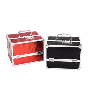 Estuche de <span class=keywords><strong>Maquillaje</strong></span> Portátil de Doble Capa con Diseño de Rayas, de Aleación de Aluminio, con Espejo, Cierre Abierto, Expansión y Bloqueo, Caja de Almacenamiento Multicapa para Herramientas - Product Image 4