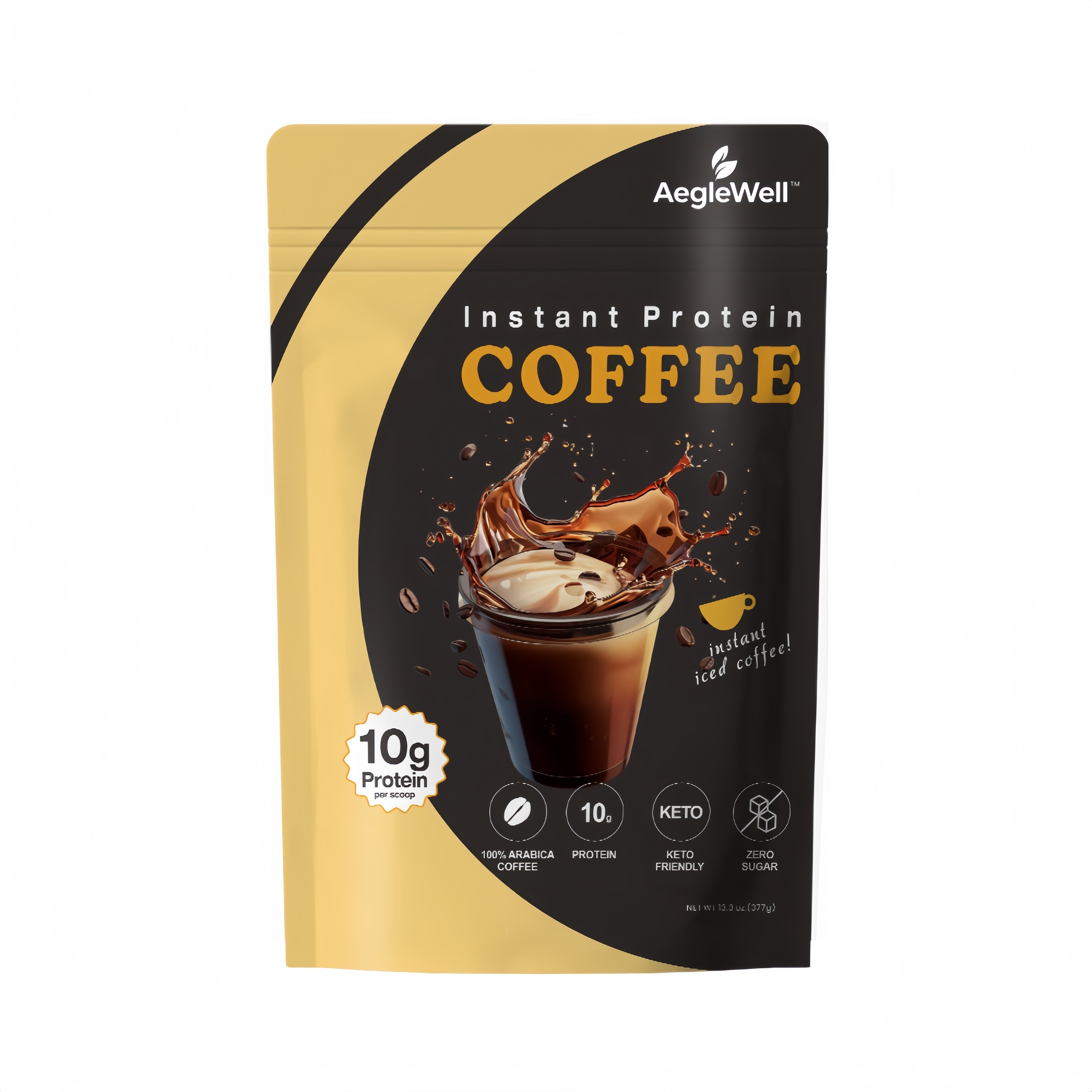 AegleWell Private label растворимый 10 г протеиновый кофе Кето кофе с травяными добавками полезный кофейный порошок