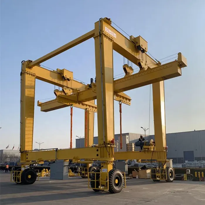 160 ton karet tyred mobile straddle carrier Harga gantry crane ban karet kendaraan derek 300 ton