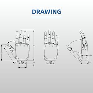 ZBDynamiX ZDH-12D-183-T 183mm 575g バイオニックタッチロボット多機能ハンド 3D フォースコントロール - Product Image 5