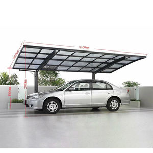 One Car 3m(W)6m(L) Outdoor Aluminum Alloy Sun Shed High-Low Terrace Villa <b>Pavilion</b> with Rain Guard for Courtyard Yard Hotel - Product Image 5