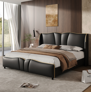 Cama King Size Ajustable Tapizada en Cuero de Lujo, Diseño Italiano Moderno, Estructura de Madera, Muebles de Dormitorio Elegantes de Alta Calidad - Product Image 1