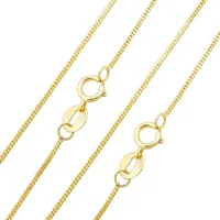 Classica semplice catena d'oro reale delicata collana a catena a cordolo 9K catena in oro genuino per gioielli collana