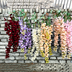 Fiori Artificiali Realistici Fatti a Mano per Matrimoni, <span class=keywords><strong>Glicine</strong></span> a 6 Rami in Seta, 183 Petali, Ghirlanda Pendente da Soffitto - Product Image 2