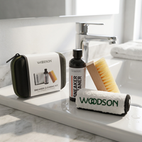 Kit d'entretien professionnel pour chaussures, ensemble de nettoyage pour baskets avec brosse, serviette et nettoyant pour chaussures, pour l'entretien des chaussures