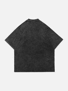 Vintage Wash Oversized Men T <b>Shirt</b> Acid Wash <b>Patchwork</b> Heavyweight Cotton Streetwear O Neck Short Sleeve Tee - Product Image 3