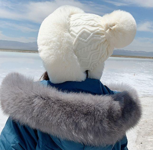 Chapeau d'hiver en fausse fourrure pour <span class=keywords><strong>femme</strong></span> avec <span class=keywords><strong>pompon</strong></span>, cache-oreilles chauds - Product Image 6