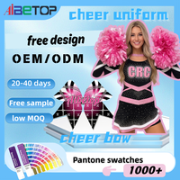 Tenue de cheerleading tendance OEM ODM pour adultes, avec cristaux AB, haute élasticité, respirante et confortable, uniforme de danse sportive