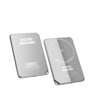 HSONE F15 L148B, Batería Externa Magnética Ultra Delgada de 7.3mm, de Polímero de Litio, con Orificio para Colgar, Carga Rápida Inalámbrica PD de 15W, LED