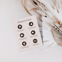 Logotipo impreso personalizado, Mini Tarjeta de cuidado de flores secas, tarjetas de puntas de ramo seco, Guía de cuidado de floristería, instrucciones de cuidado de negocios florales