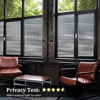 Film adhésif 3D moderne en PET à effet verre cannelé pour fenêtres et portes de maison - Confidentialité, étanche, garantie 5 ans