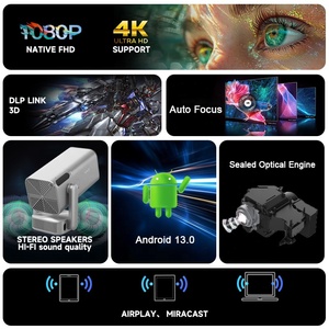 Proyector LCD Portátil X88 Original de Fábrica, Venta al por Mayor, Nativo 1080P, Mini, 4K, Sistema Android 13, Tiro Corto, WiFi 6, para el Hogar, con Correas - Product Image 2