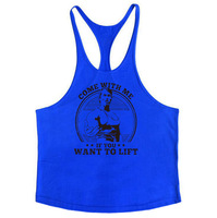 Débardeur de musculation classique pour homme, bretelles fines, débardeur musculaire, col halter, pur coton, imprimé, grande taille, entraînement, vente en gros