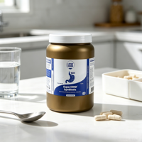 Étiquette personnalisée en vinyle imperméable pour bouteille de supplément probiotique, autocollant pour vitamines synbiotiques, rouleau adhésif – Acceptation des commandes