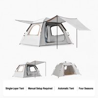 Tenda Camping Lipat Portabel 2-in-1 Kain Oxford Anti Air Empat Musim Lapisan Perak Pelindung Matahari Anti Salju