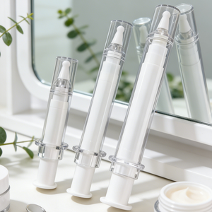 Tube cosmétique vide en plastique PS blanc de 5 ml, 10 ml, 20 ml, flacon pompe sans air pour utilisation avec un scalpel à ultrasons, crème pour les yeux - Product Image 2