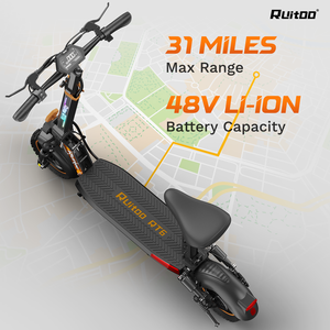 Scooter Eléctrico Plegable para Adultos, 48v, Todoterreno, Económico, Venta al Por Mayor Directa de Fábrica Ruitoo, Modelo RT6 de Dos Ruedas - Product Image 3