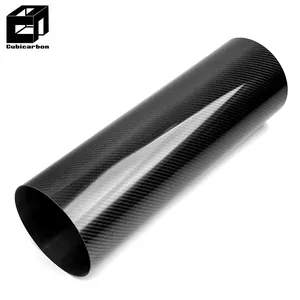 T300 Roll-wrapped Large Diameter Carbon Fiber Tubes 110mm 120mm 130mm 3k Carbon Pipe Tubes