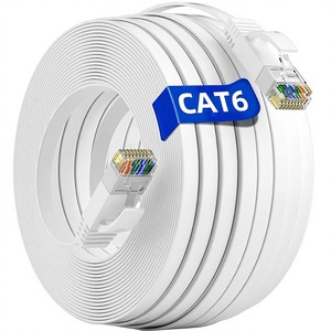 Câbles réseau LAN Cat6 noirs haute vitesse, conducteur BC 32AWG, PVC UTP RJ45 8P8C, cordon de raccordement Ethernet, câble plat de communication - Product Image 4