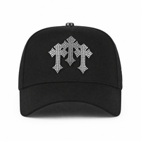 Nouvelle Casquette de Baseball 5 Panneaux Qualité Originale Halloween avec Patch Métallique Étoile, Broderie Barbe et Strass CT Hats
