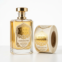 Étiquettes de parfum personnalisées en feuille d'or, résistantes à l'alcool, imperméables, autocollantes de luxe pour flacons de parfum en verre