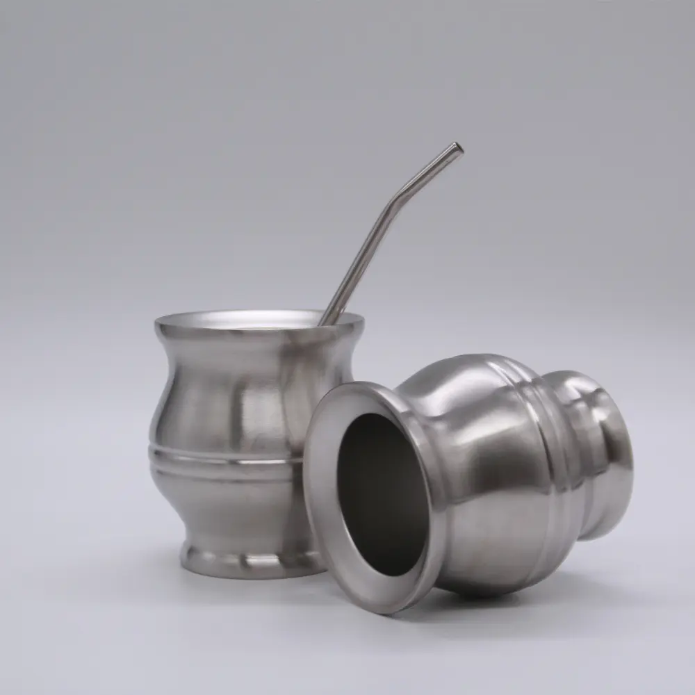 Argentine Mate Tea Cup Stainless Steel Double Wall Yerba Mate Gourd Cup