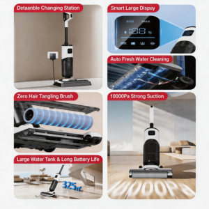 Multifunctional Wet Dry Vacuum <strong>Mop</strong> <strong>Floor</strong> Washer 200W Battery Powered Household Sewage Wet &amp; Dry <strong>Floor</strong> Scrubber Absorber <strong>Mop</strong> - Product Image 5