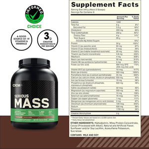 Formula Personalizzata di Proteine in Polvere per Aumento di Peso Serious Mass Integratori Sportivi Personalizzati - Product Image 3