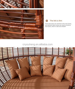 Lits de repos cadre <span class=keywords><strong>en</strong></span> métal pleine grandeur rotin gigogne jardin auvent extérieur chaises longues meubles de repos extérieurs lits de repos - Product Image 4