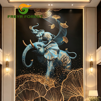 Panneaux muraux en PVC marbré 5D 3D UV modernes Good Luck Elephant, imperméables et ignifuges, pour la maison, les hôtels, les salles de bain, les escaliers