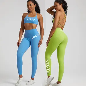 Conjunto de roupa de treino feminina 14 cores, conjunto fitness, yoga, academia