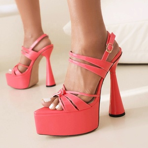 Sandalias de Plataforma Alta de Verano para Mujer, Punta Abierta, Tacones Altos de 15 CM, Correa Trasera, Zapatos de Vestir Sexys para Mujer - Product Image 1