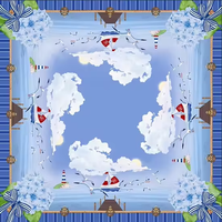 Tapis de jeu de Mahjong de Noël sur le thème de la cabine de ski et du téléphérique de la station, avec bordure motif houx et flocons de neige, tapis de table carré