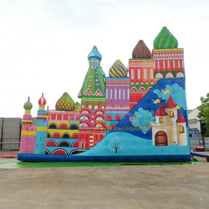 Full printing pvc party jumping bouncy <b>house</b> toboggan gonflable <b>inflatable</b> castle slide for kids - Product Image 3
