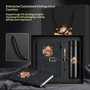 Faux Leather Custom-Made <b>A5</b> Thick Business Notebook Gift Box Set with Full <b>Notepad</b> UV Printing & Hot Stamping - Product Image 5