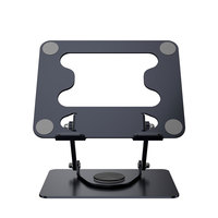 Support pour ordinateur portable réglable à 360 degrés, support pour ordinateur portable en acier carbone, pliable, ergonomique, pour bureau, avec dissipation de chaleur