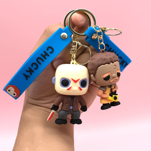 3D Horror <strong>Movie</strong> Character PVC Keychain Cute Spooky Figure Keyring Custom Logo Halloween Promotional Gift Bag Charm Wholesale - Product Image 2
