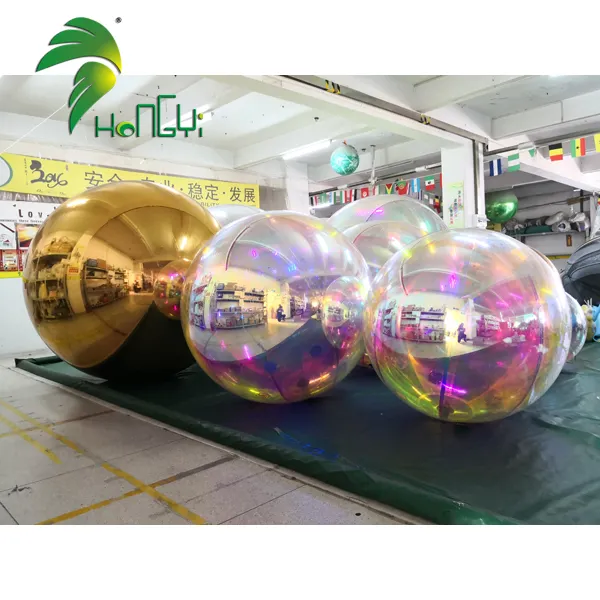 Bola refletiva inflável colorida, bolas disco infláveis gigantes para decoração