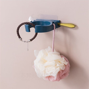 Wall Mounted Hair Dryer Holder Adhesive <b>Plastic</b> Bathroom <b>Shelf</b> Minimalist Design Durable Storage Rack - Product Image 3