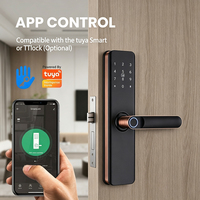 Serrure de porte intelligente OEM 5-en-1 de classe C avec Wi-Fi, pour la maison et le bureau, biométrie digitale Tuya TTLock, entrée sans clé, empreinte digitale