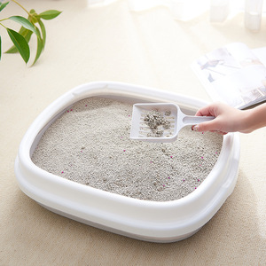<b>Cat</b> <b>Litter</b> Box Rectangle ABS Plastic Open Type Small Medium Size For Adult <b>Cat</b> - Product Image 3