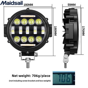 Promotion : Phares auxiliaires LED de 7 pouces pour pare-chocs avant de voiture, feux de route transfrontaliers, éclairage de travail, feux de conduite <span class=keywords><strong>12V</strong></span> - Product Image 3