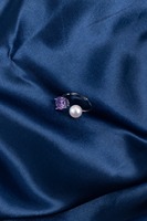 Bague en perle d'eau douce rose blanche