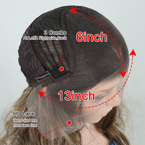 Peluca Sintética Julianna Wholesale 13x6 Pre-Plucked Sin Pegamento, Lisa, con Frente de Encaje Invisible <span class=keywords><strong>para</strong></span> Mujer - Product Image 6