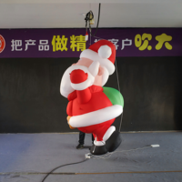 Grande statue gonflable réaliste du Père Noël, figurine de Noël personnalisée pour affichage publicitaire commercial dans les centres commerciaux