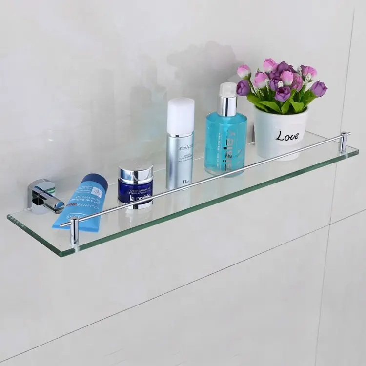 Yile hochwertige Wand einstufige Blass Badezimmer regal mit Glas