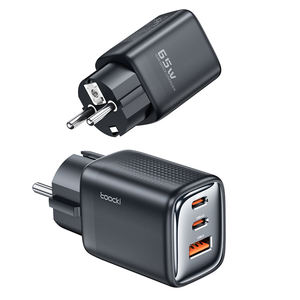 Toocki 65W GaN High Speed Charger Tamanho Pequeno Fácil Carry Carregador de Nitreto <span class=keywords><strong>Gallium</strong></span> para 3 Dispositivos Carregar para Laptops - Product Image 5